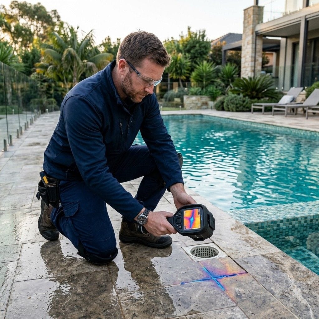 Termografía infrarroja para detectar fugas de agua en piscina